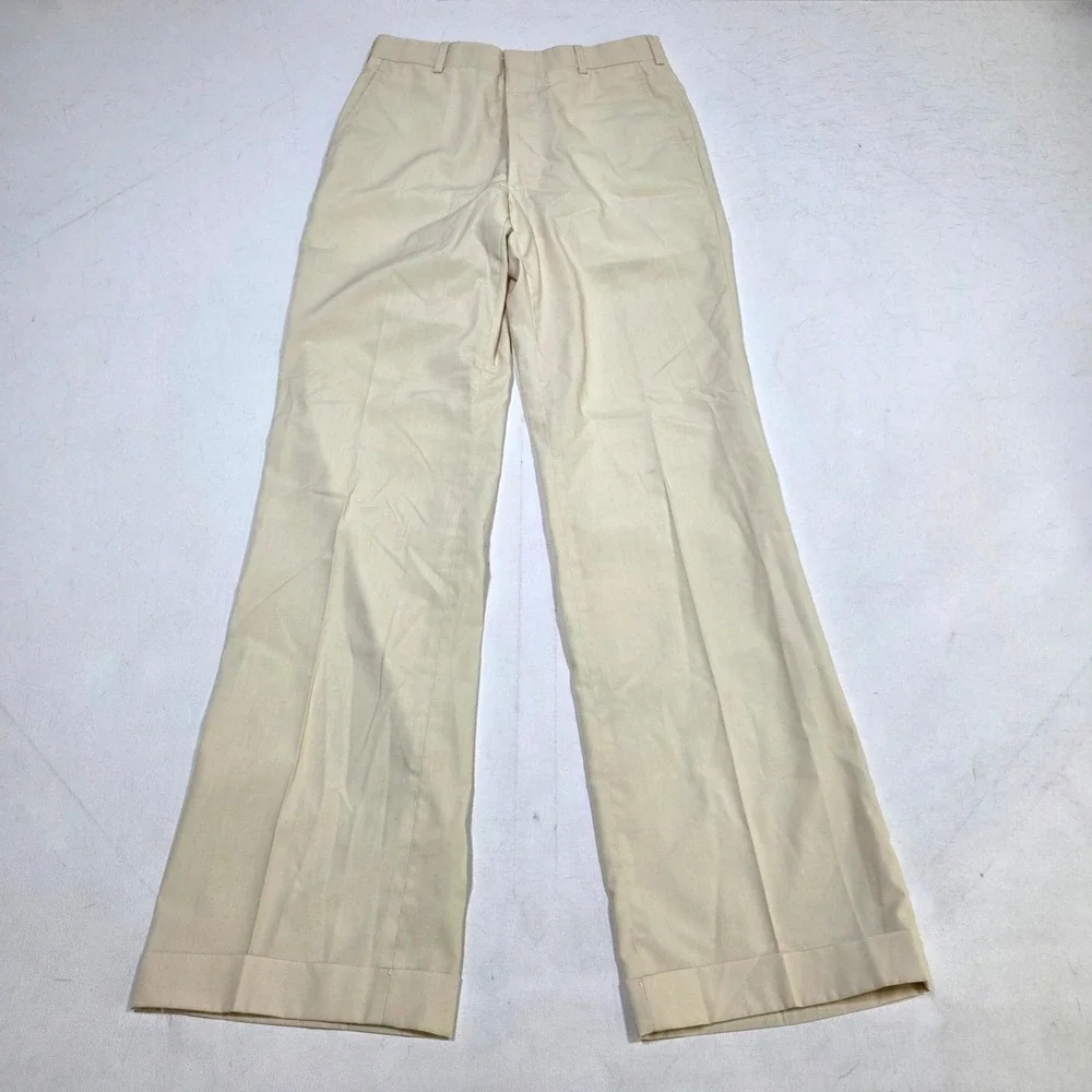 At-Ease Vintage Sears Trousers Men 28x31 Made in USA 70s Dress Pants Flat Front